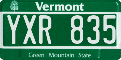 VT license plate YXR835