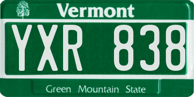 VT license plate YXR838