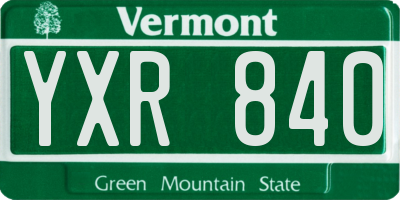 VT license plate YXR840
