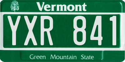 VT license plate YXR841