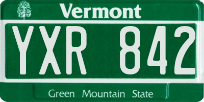 VT license plate YXR842