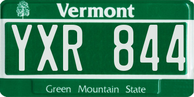 VT license plate YXR844
