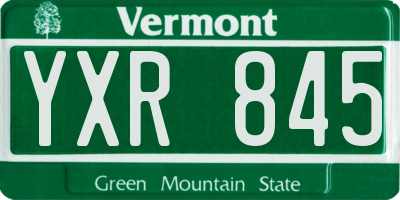 VT license plate YXR845