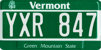 VT license plate YXR847