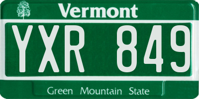 VT license plate YXR849