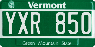 VT license plate YXR850