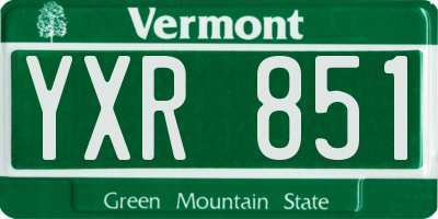VT license plate YXR851
