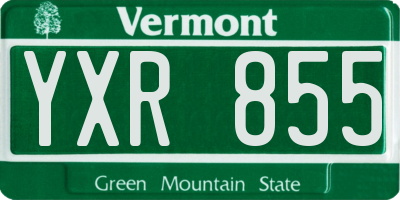 VT license plate YXR855