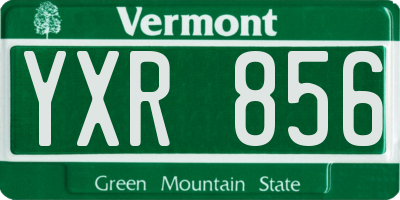 VT license plate YXR856