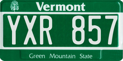 VT license plate YXR857