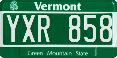 VT license plate YXR858