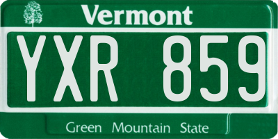 VT license plate YXR859
