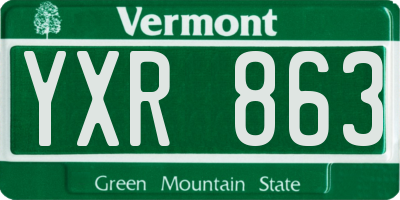 VT license plate YXR863