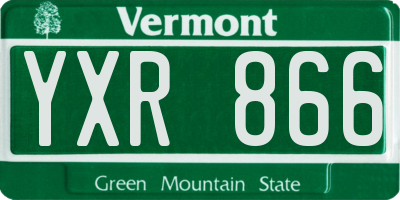 VT license plate YXR866