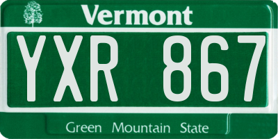 VT license plate YXR867