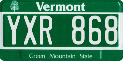 VT license plate YXR868