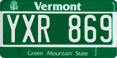 VT license plate YXR869