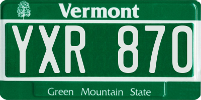 VT license plate YXR870