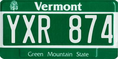 VT license plate YXR874