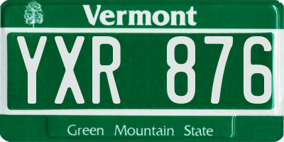 VT license plate YXR876