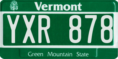 VT license plate YXR878