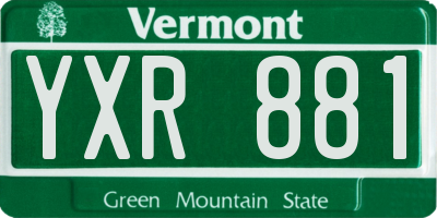 VT license plate YXR881