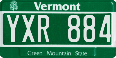 VT license plate YXR884