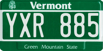VT license plate YXR885