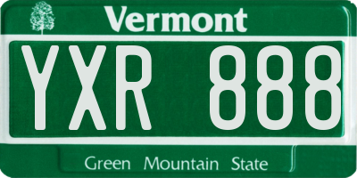 VT license plate YXR888