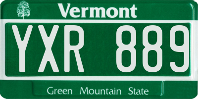 VT license plate YXR889