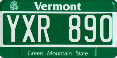 VT license plate YXR890
