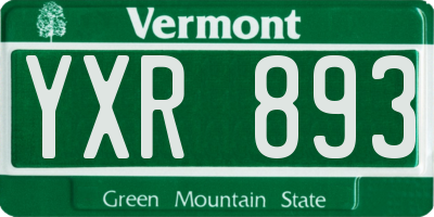 VT license plate YXR893