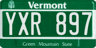 VT license plate YXR897