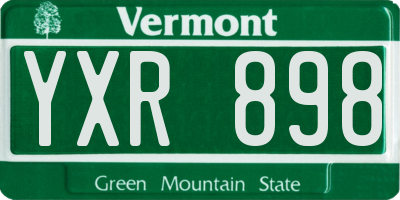 VT license plate YXR898