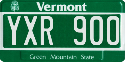 VT license plate YXR900