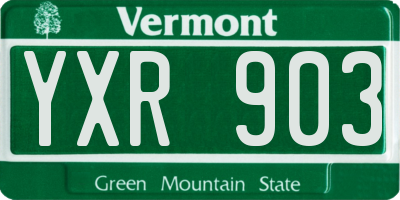 VT license plate YXR903