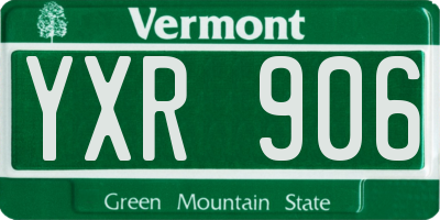 VT license plate YXR906