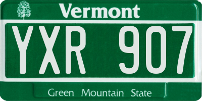 VT license plate YXR907