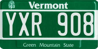 VT license plate YXR908