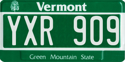 VT license plate YXR909