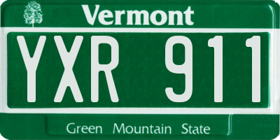 VT license plate YXR911