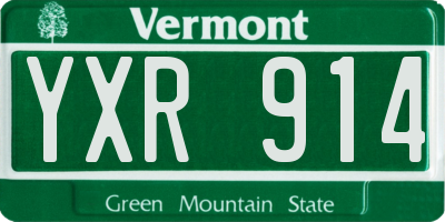 VT license plate YXR914