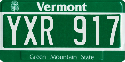 VT license plate YXR917