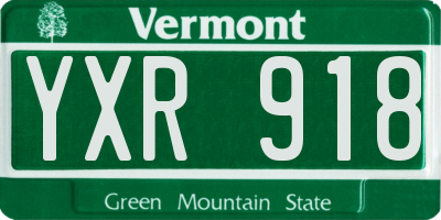 VT license plate YXR918