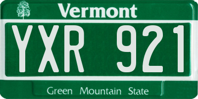 VT license plate YXR921
