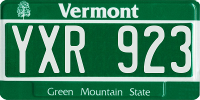 VT license plate YXR923