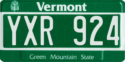 VT license plate YXR924