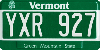 VT license plate YXR927