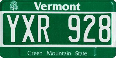 VT license plate YXR928