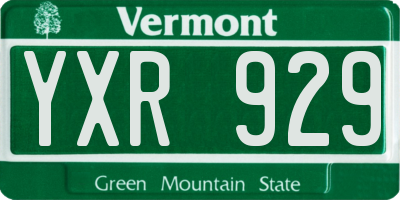 VT license plate YXR929
